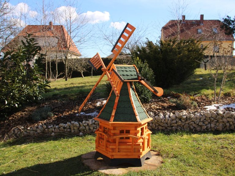 Große Windmühle mit Solarbeleuchtung für den garten. Schritt für Schritt Aufbauanleitung für unsere Gartenwindmühlen.